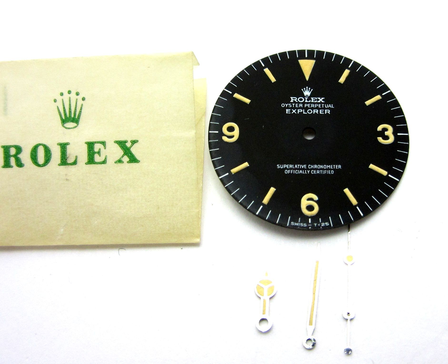 文字盤にはsupeロレックス 文字盤+針  superlative chronometer