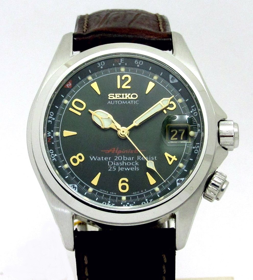 【訳あり品】SEIKO セイコー メカニカル アルピニスト 自動巻き メンズ 腕時計 アイボリー文字盤 SCVF007 / 4S15-6000 管理2