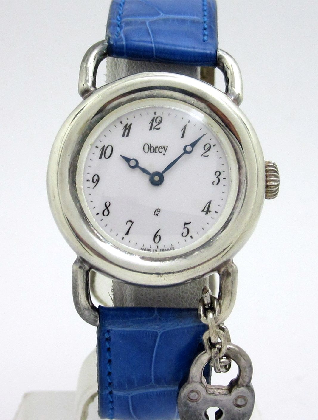 みくろ時計電池交換済み☆ オブレイ　ソリッドシルバー　オーバル　チャーム　レディース腕時計